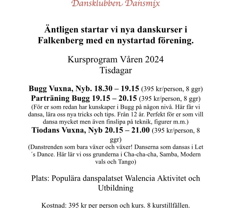 Äntligen danskurser i Falkenberg